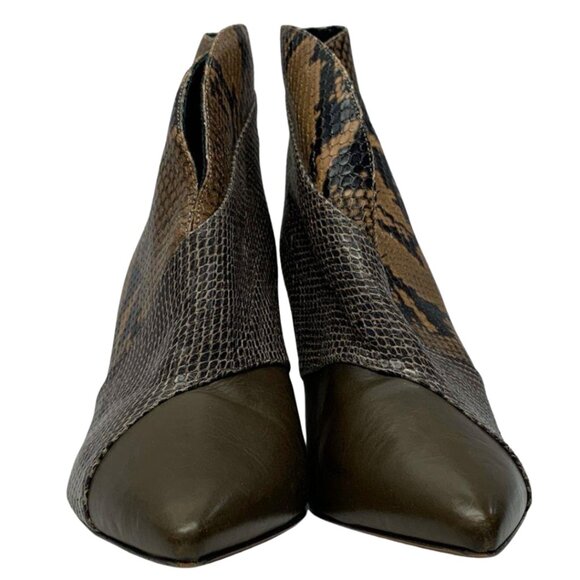 Isabel Marant Archenn Brown & Tan Patchwork Snakeskin Ankle Booties Size 40 - Picture 7 of 11
